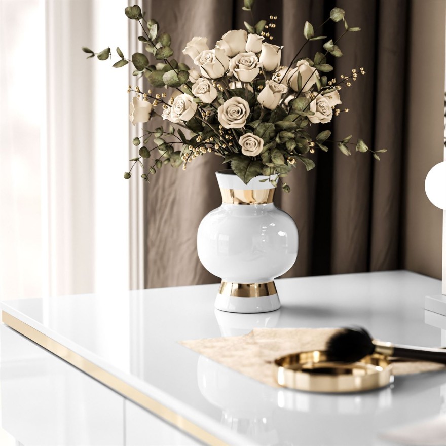 Toaletka AURORA DOUBLE GOLD biały połysk