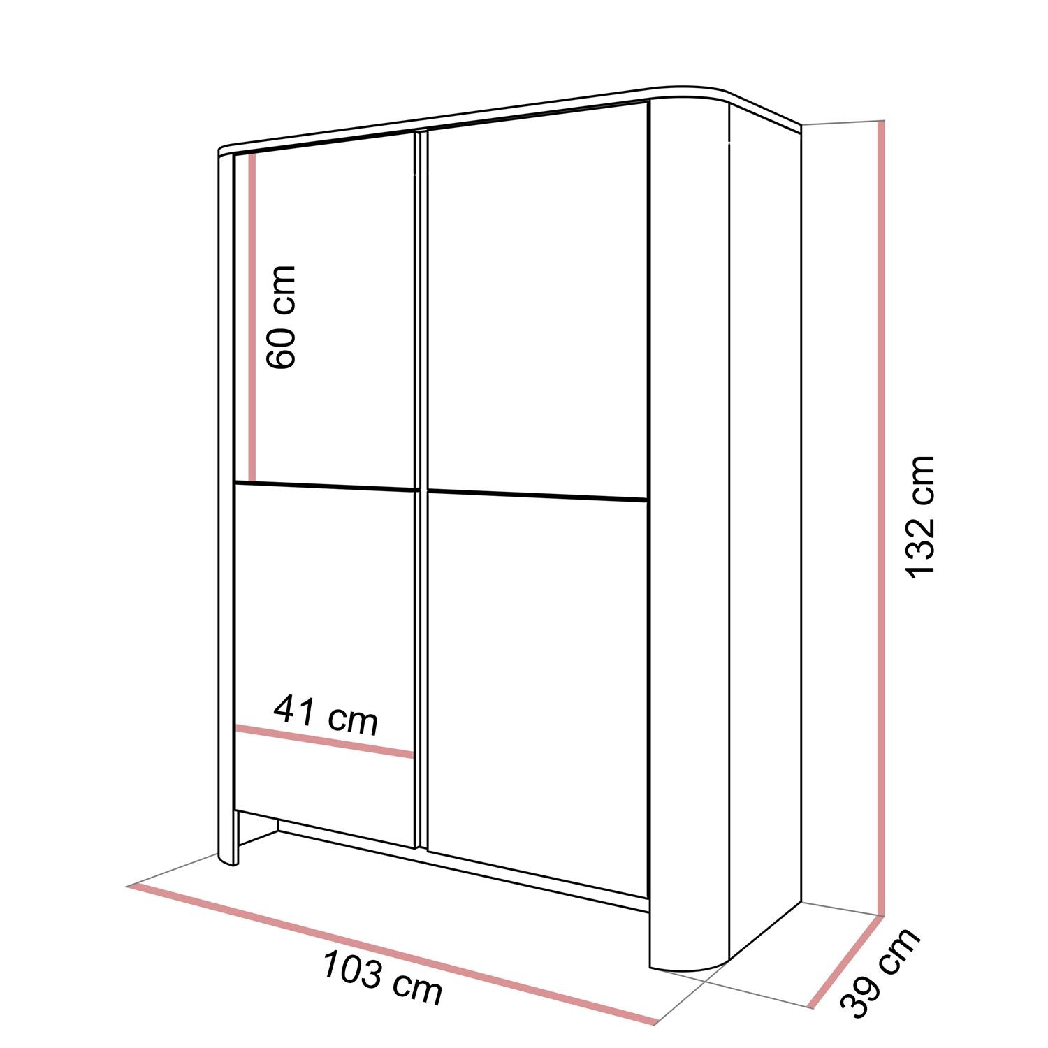 Czterodrzwiowa komoda DESTINY KASZMIR K-103