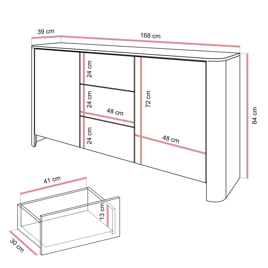 Komoda z szufladami DESTINY KASZMIR KSZ-168