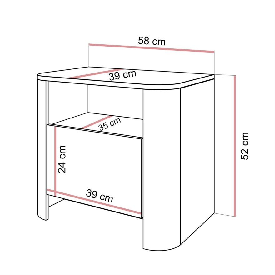 Szafka nocna DESTINY KASZMIR S-58