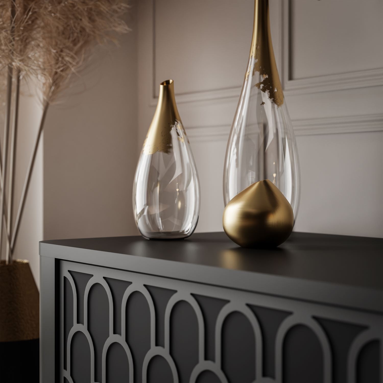 Szafka RTV MILANO 2D na wysokich nogach