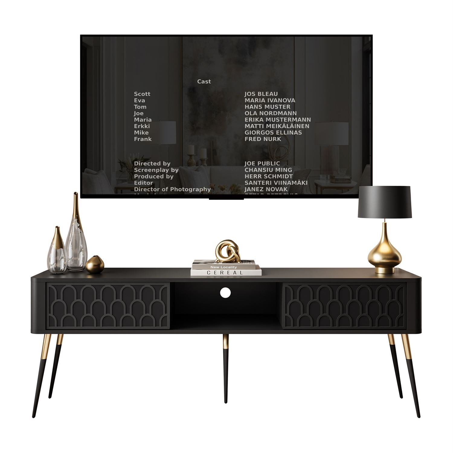 Szafka RTV MILANO 2D na wysokich nogach