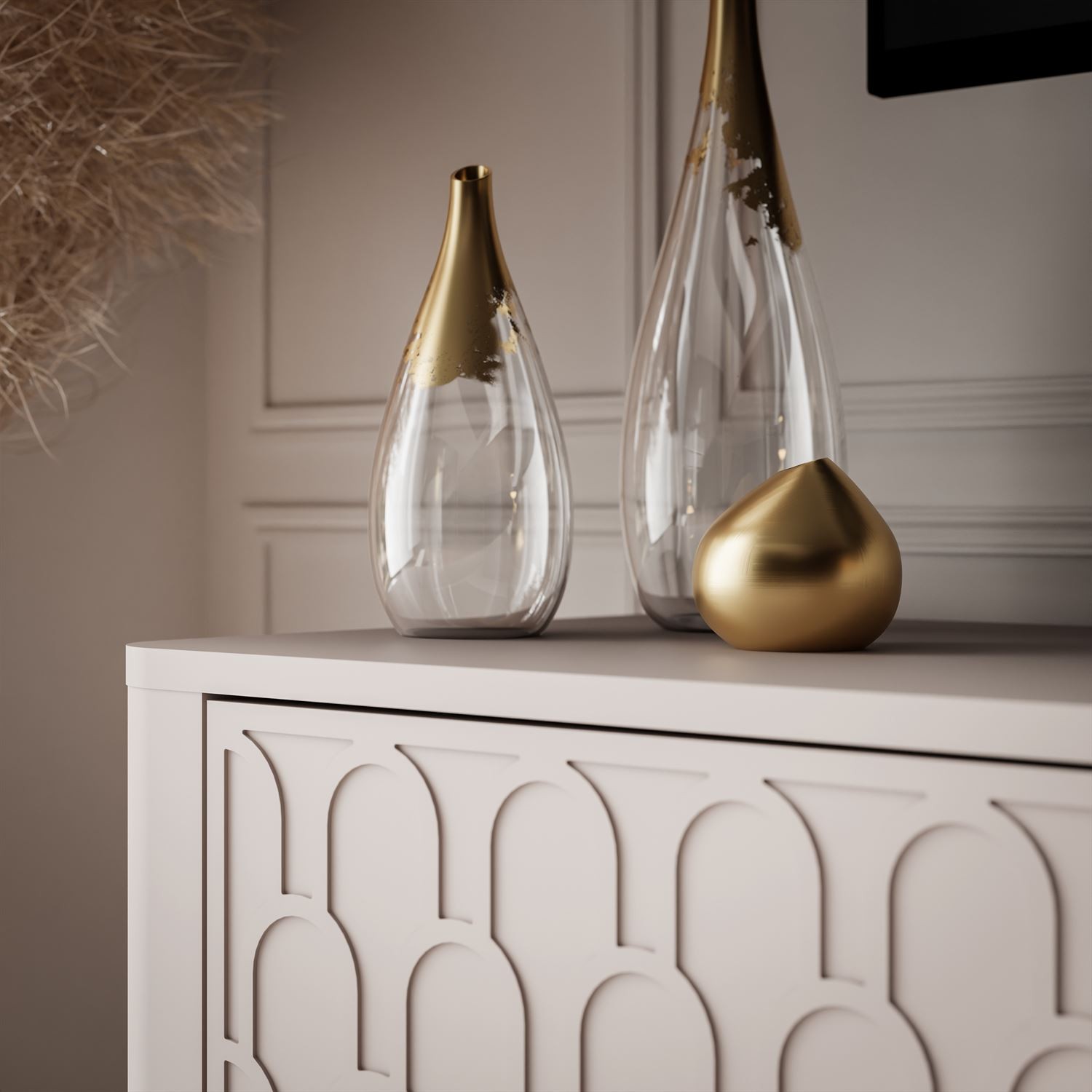 Szafka RTV MILANO 3D z wytłaczanymi frontami