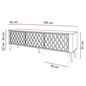 Szafka RTV MILANO 3D z wytłaczanymi frontami