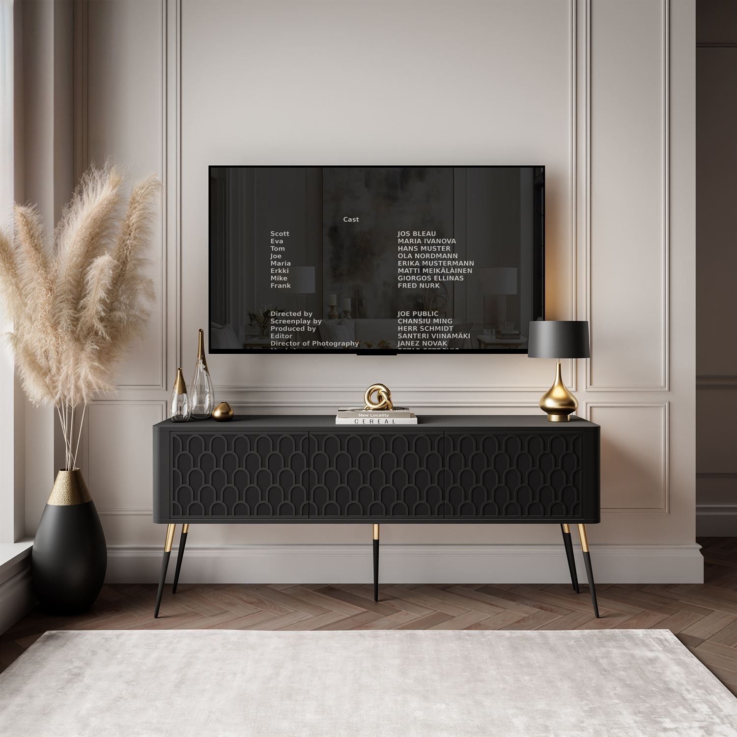 Szafka RTV MILANO 3D na wysokich nóżkach