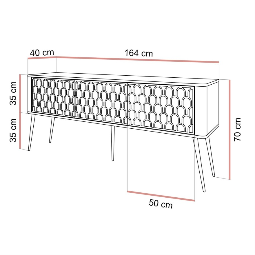 Szafka RTV MILANO 3D na wysokich nóżkach
