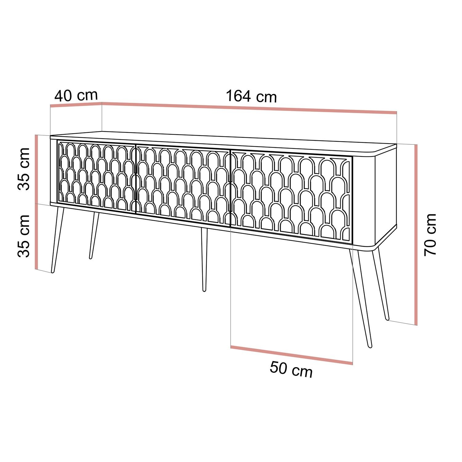 Szafka RTV MILANO 3D na wysokich nóżkach