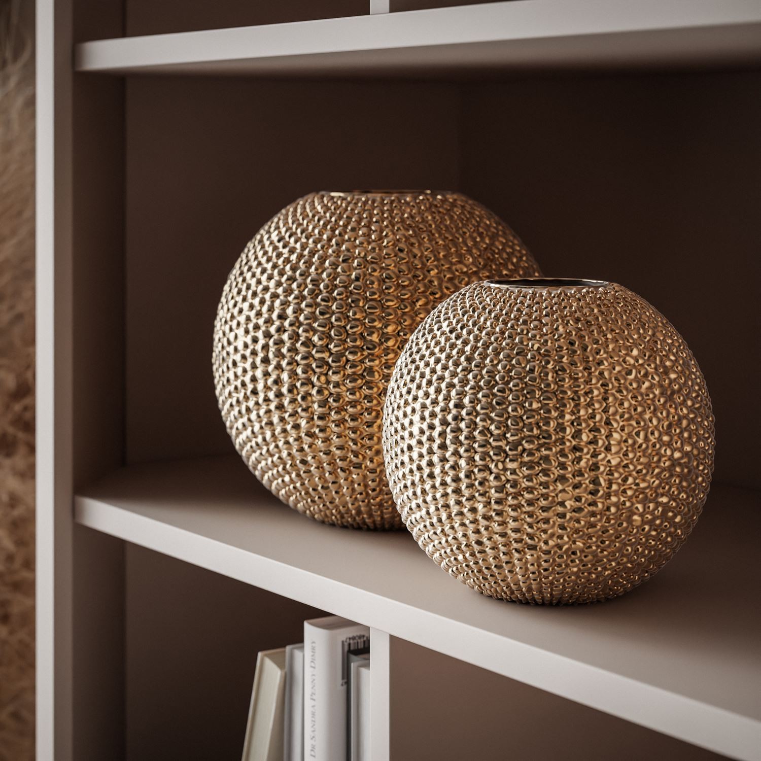 Dwudrzwiowy regał DESTINY KASZMIR z otwartymi półkami