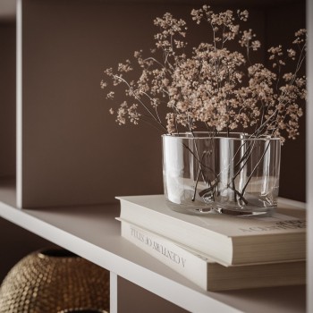 Dwudrzwiowy regał DESTINY KASZMIR z otwartymi półkami