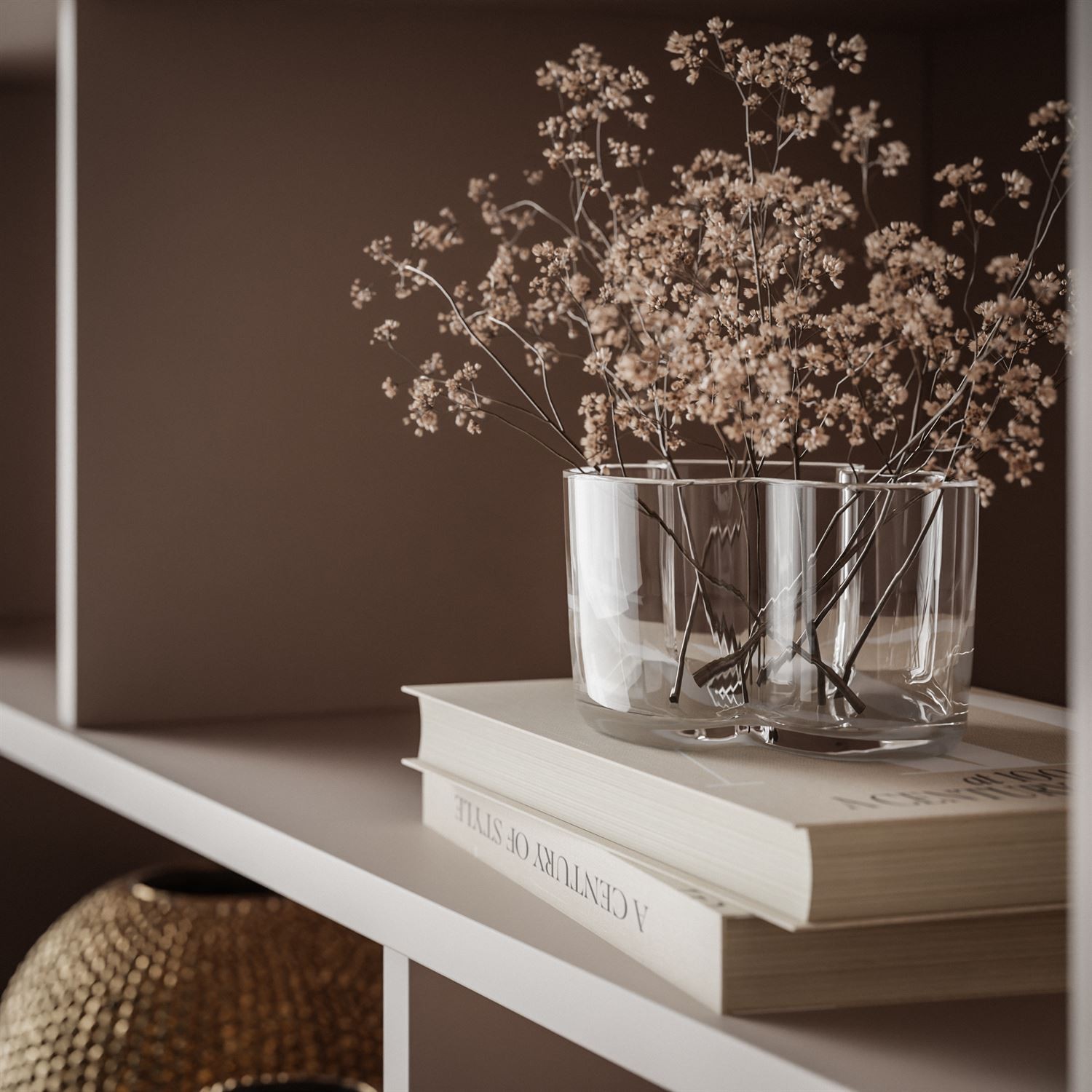 Dwudrzwiowy regał DESTINY KASZMIR z otwartymi półkami