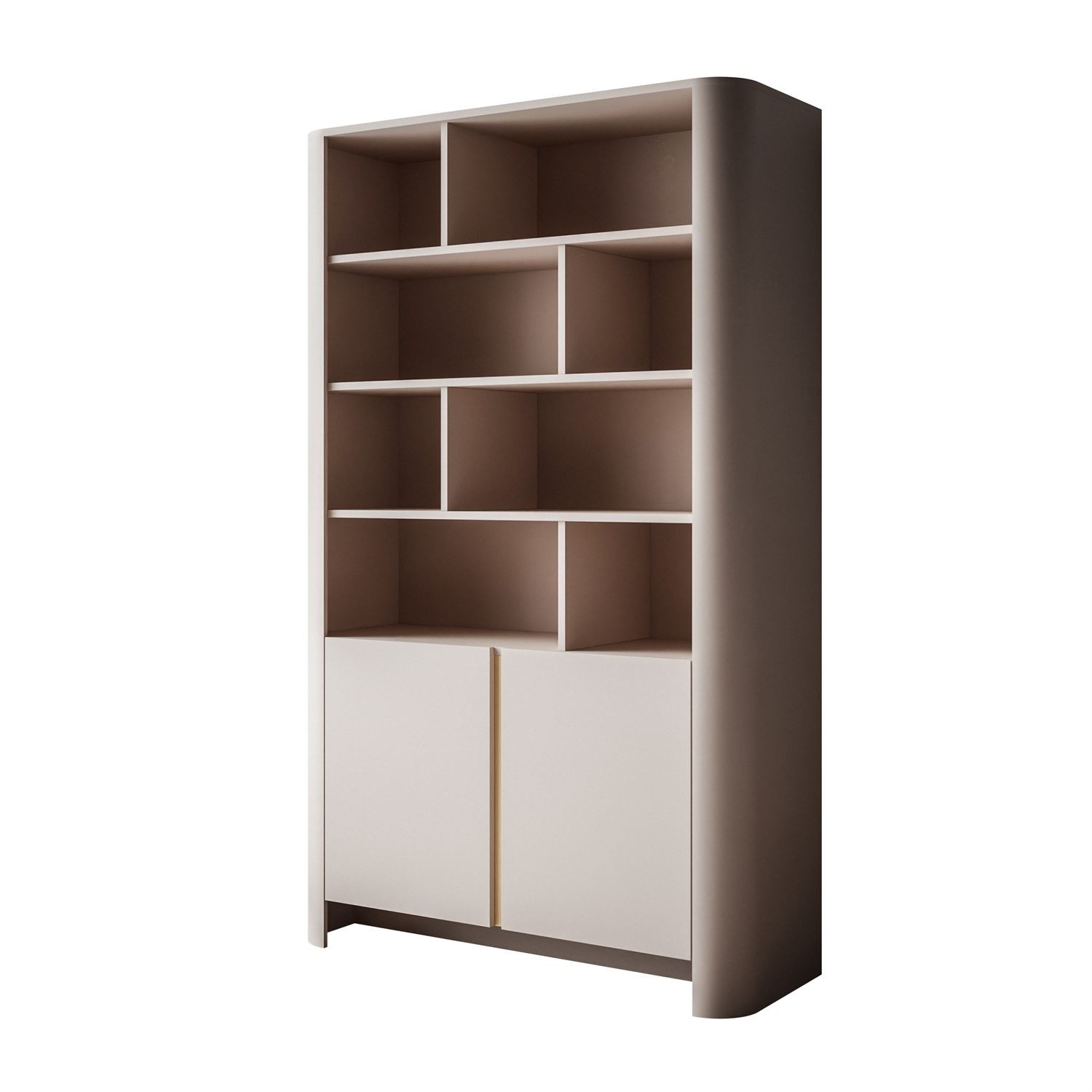 Dwudrzwiowy regał DESTINY KASZMIR z otwartymi półkami