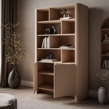 Dwudrzwiowy regał DESTINY II z otwartymi półkami