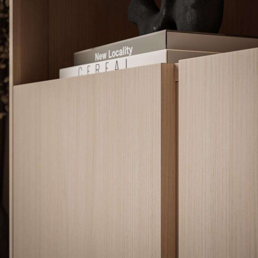 Dwudrzwiowy regał DESTINY II z otwartymi półkami