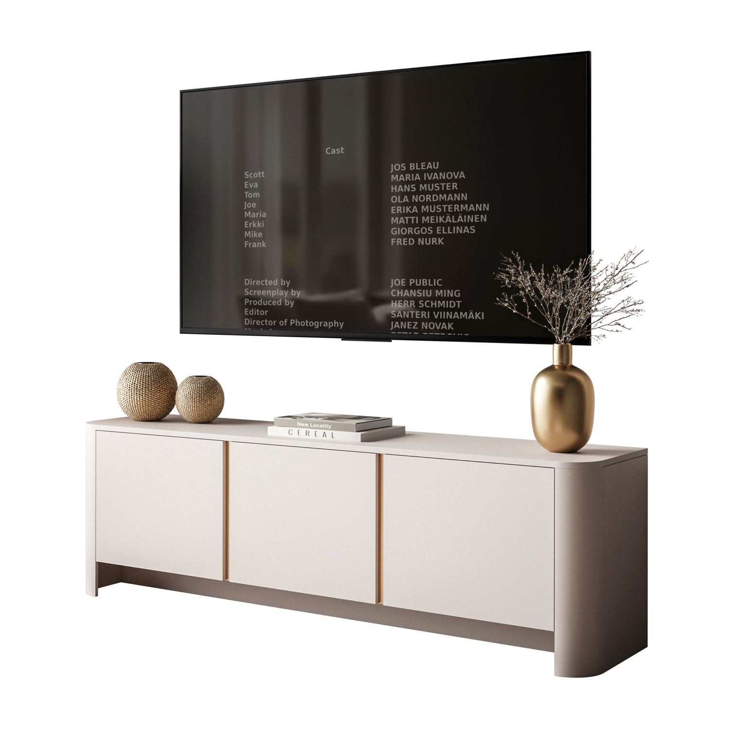 Trzydrzwiowa szafka RTV DESTINY KASZMIR