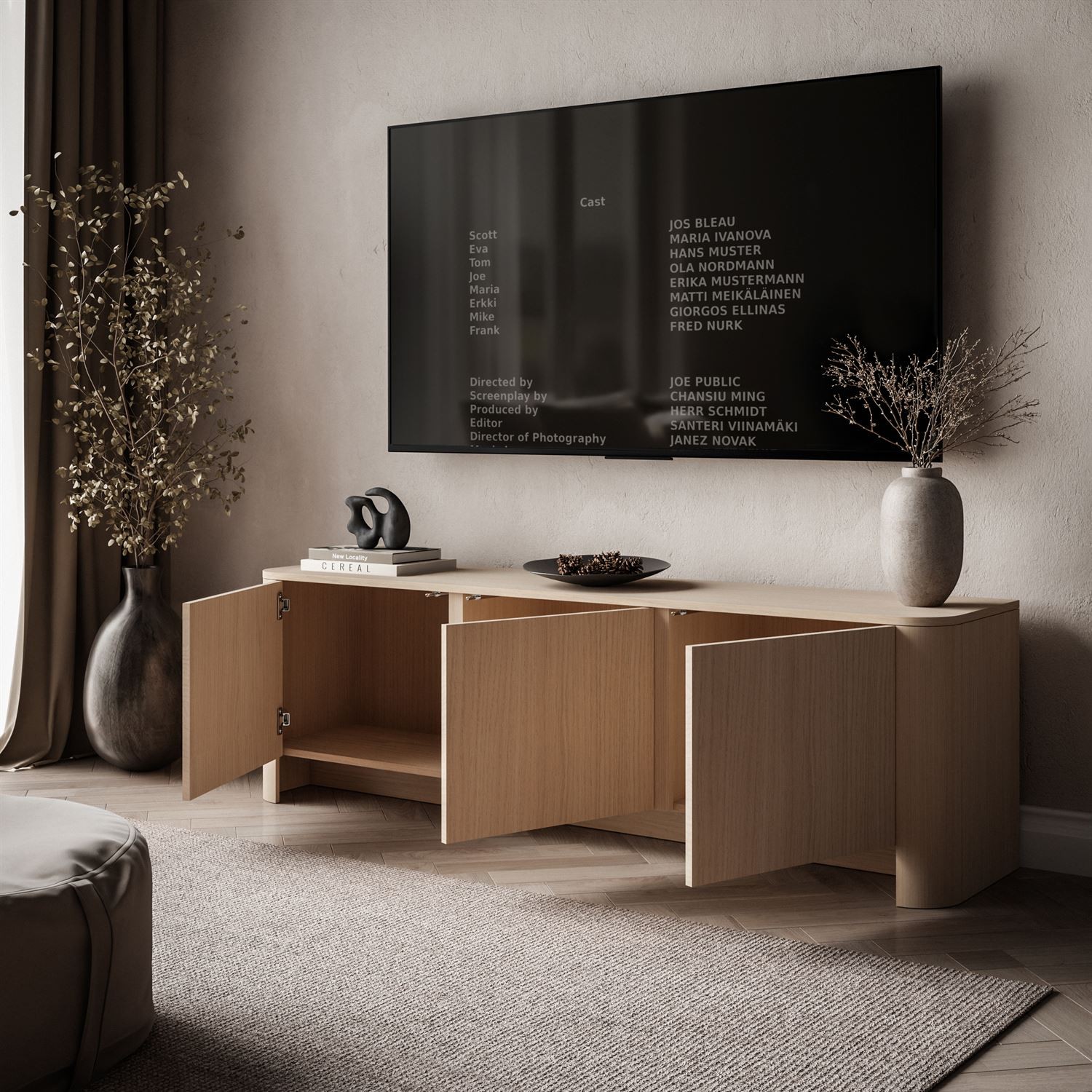 Trzydrzwiowa szafka RTV DESTINY II