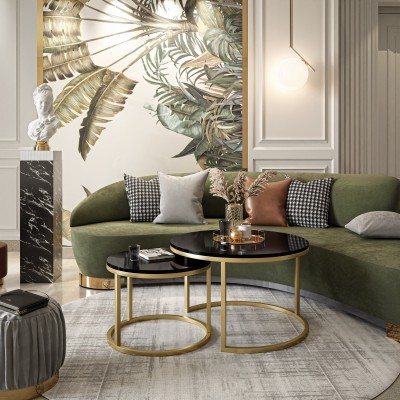 Ława CIRI złoty mat / biały połysk