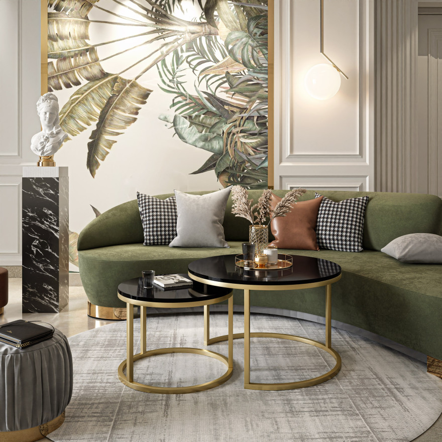 Ława CIRI złoty mat / biały połysk