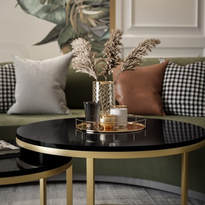 Ława CIRI złoty mat / biały połysk