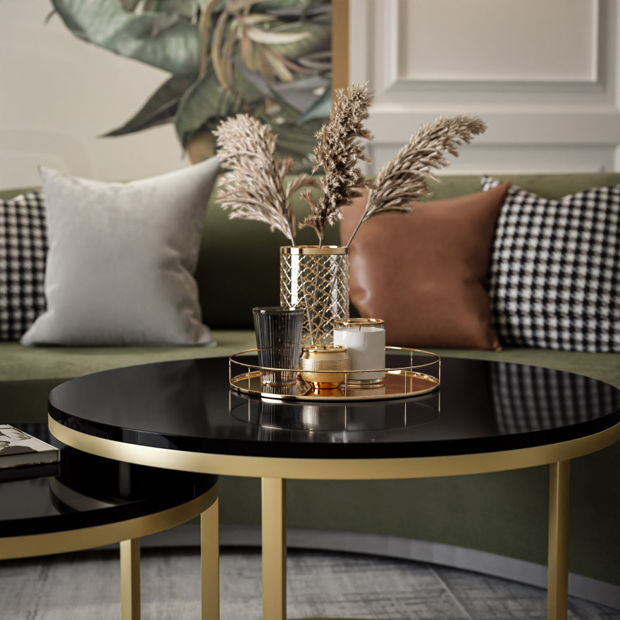 Ława CIRI złoty mat / biały połysk