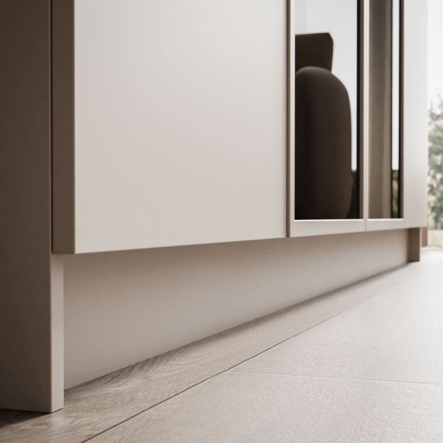 Czterodrzwiowa szafa ATRIUM II ze szklanym frontem