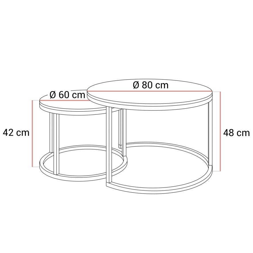 Ława okrągła SELAVI 2w1 biały marmur