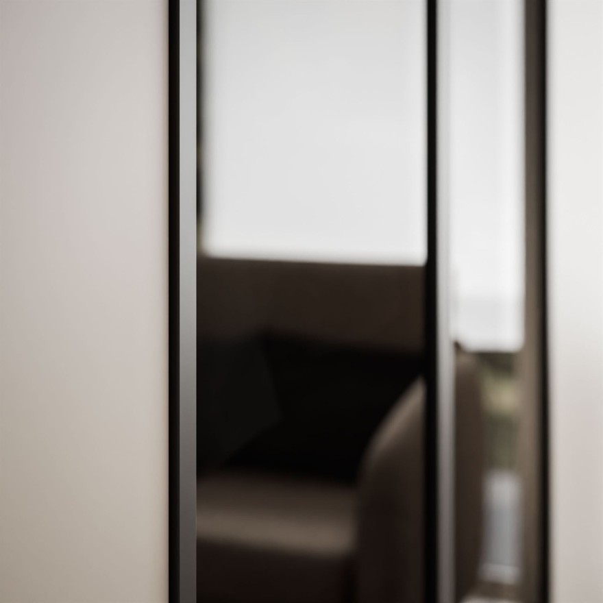 Czterodrzwiowa szafa ATRIUM ze szklanym frontem