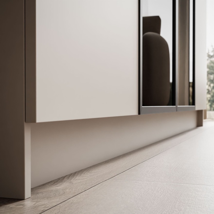 Czterodrzwiowa szafa ATRIUM ze szklanym frontem