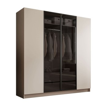 Czterodrzwiowa szafa ATRIUM ze szklanym frontem