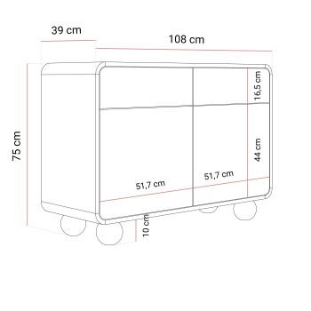 Kompaktowa komoda OLIVIO KSZ108 kaszmir