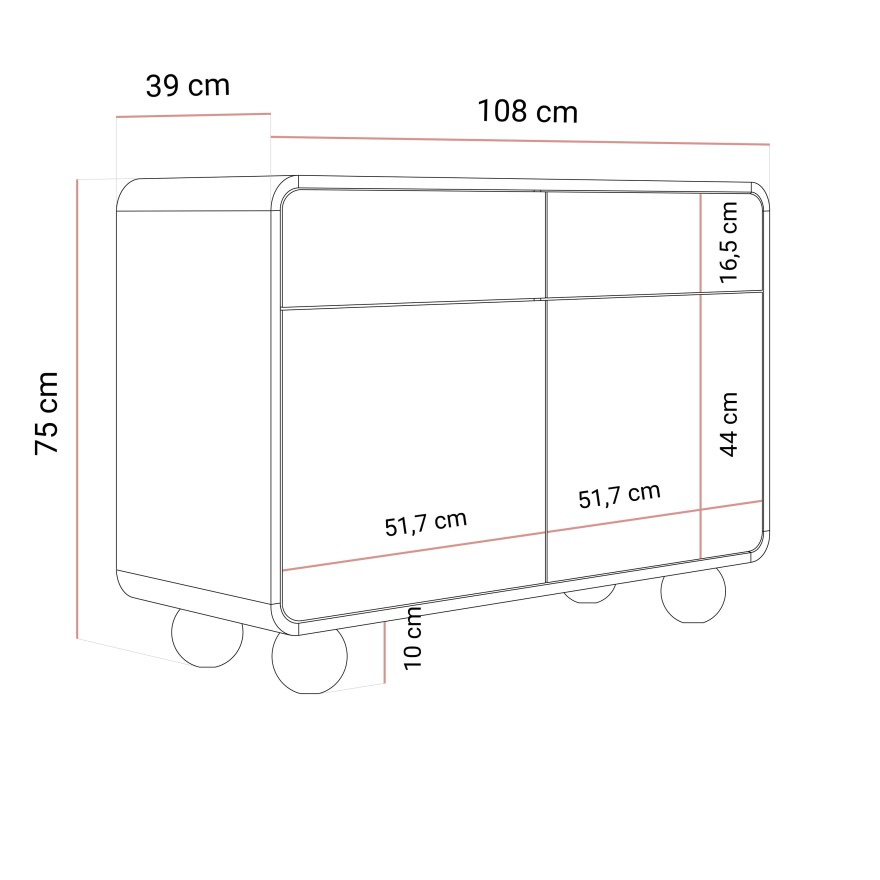 Kompaktowa komoda OLIVIO KSZ108 kaszmir