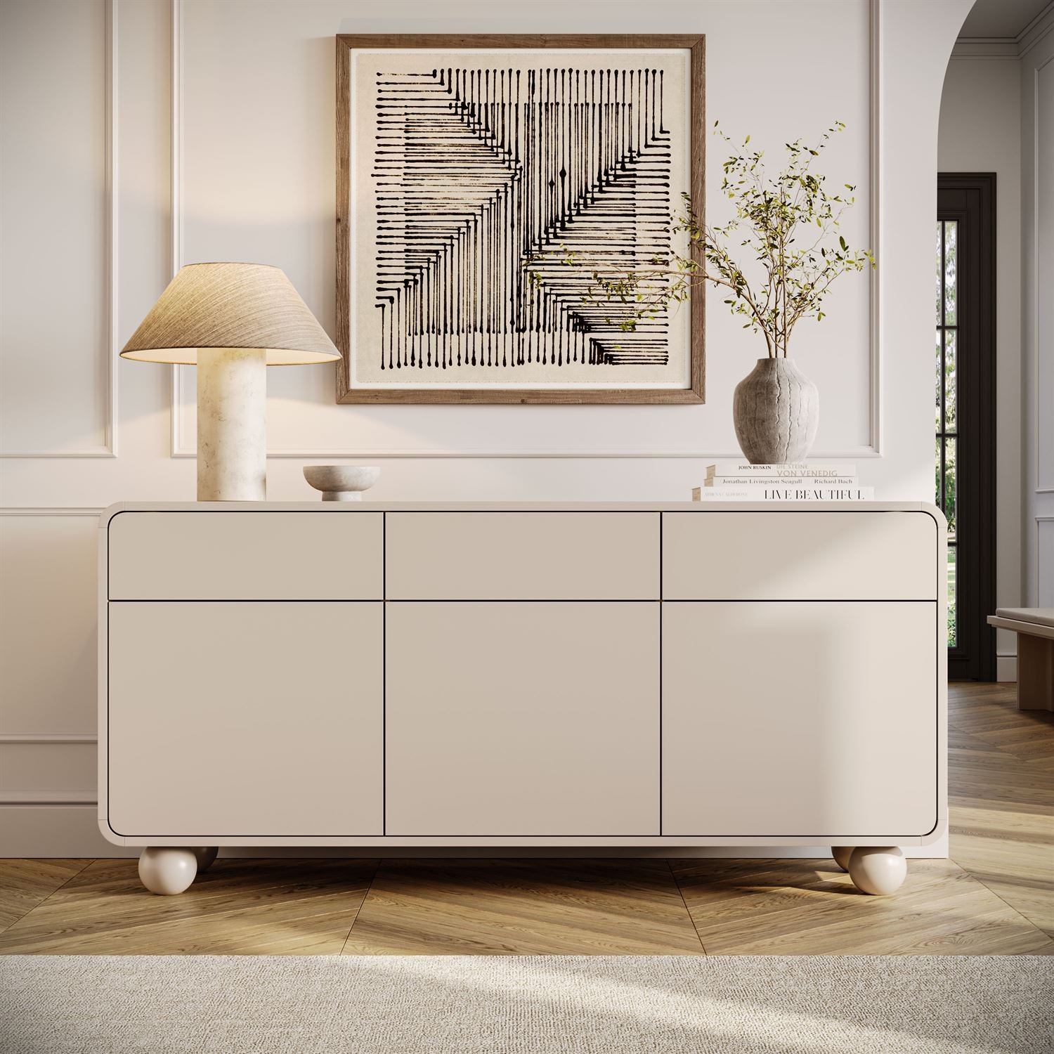 Trzydrzwiowa komoda OLIVIO KSZ160 z szufladami