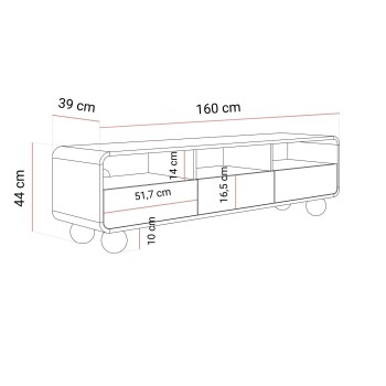 Szafka RTV OLIVIO 160 cm z szufladami