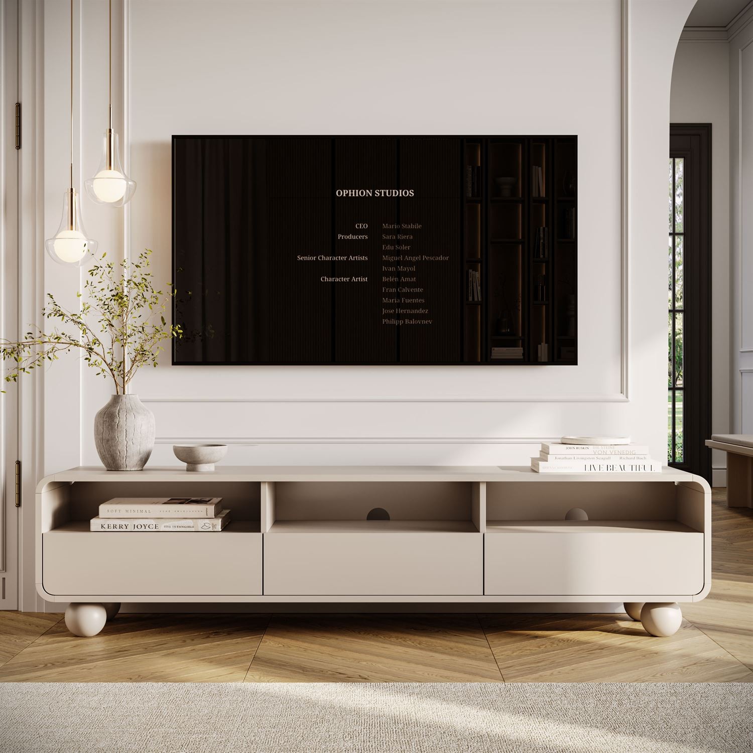 Szafka RTV OLIVIO 180 cm z szufladami