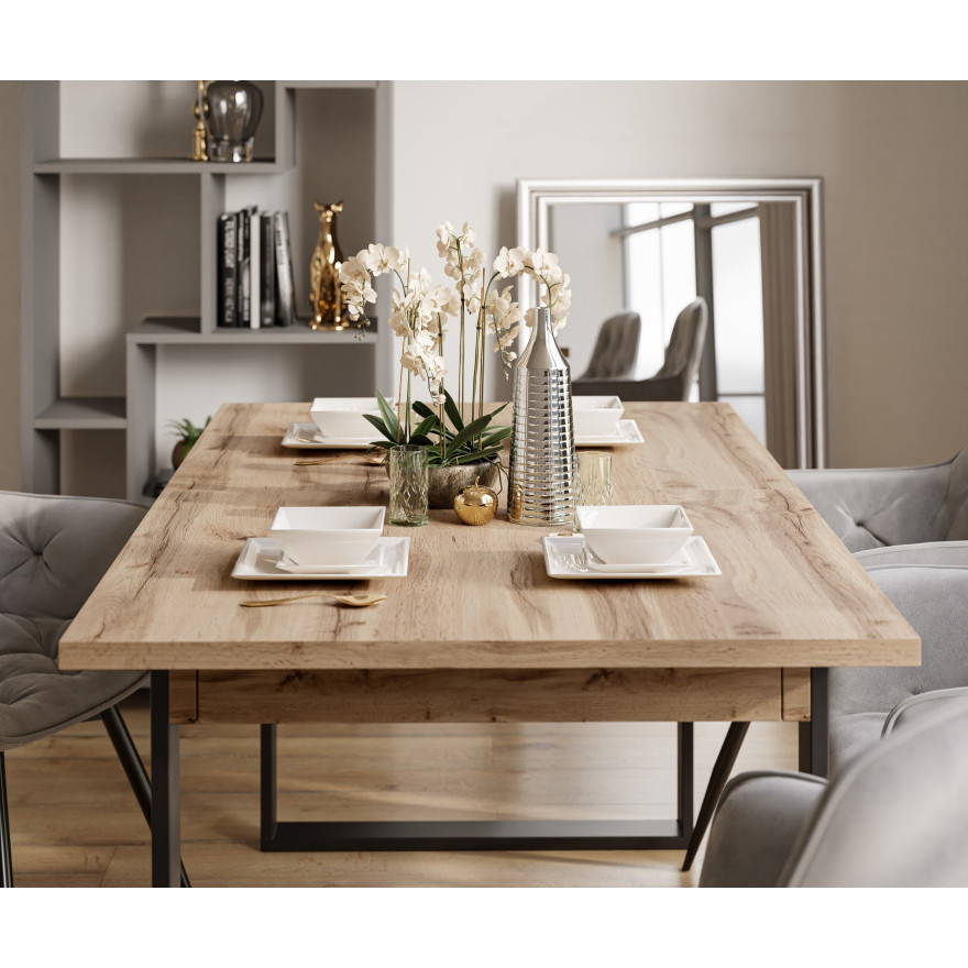 Zestaw ART ze stołem rozkładanym 150-198 i 4 krzesłami Zestaw ART ze stołem rozkładanym 150-198 i 4 krzesłami