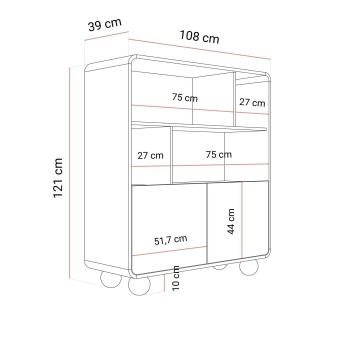 Dwudrzwiowy regał OLIVIO RG108 kaszmir