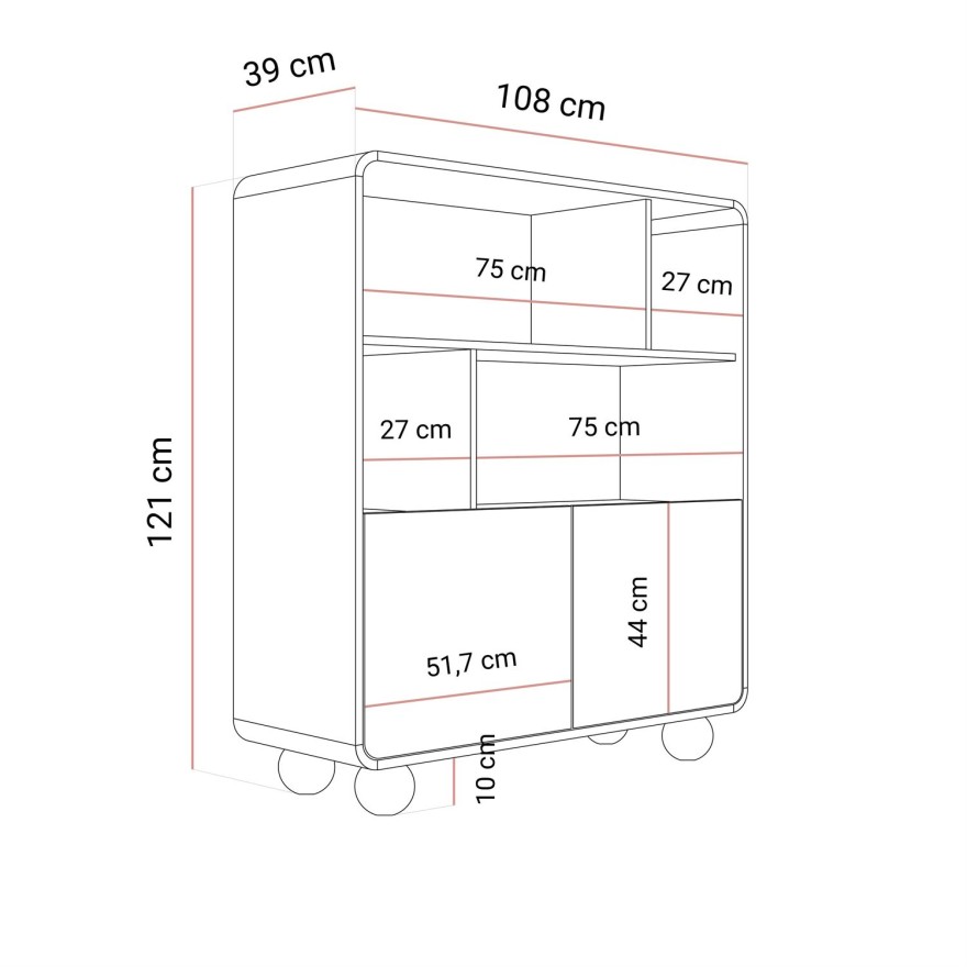 Dwudrzwiowy regał OLIVIO RG108 kaszmir