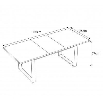 Zestaw ART ze stołem rozkładanym 150-198 i 4 krzesłami Zestaw ART ze stołem rozkładanym 150-198 i 4 krzesłami