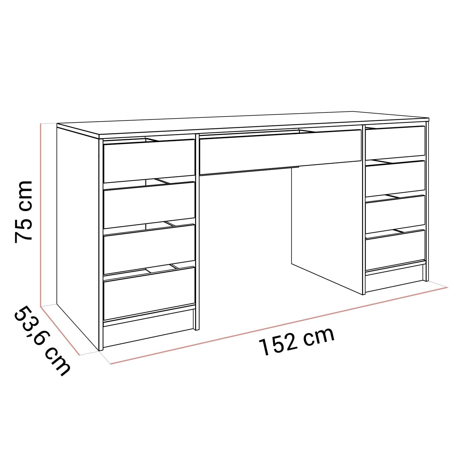 Biurko MADA DOUBLE z szufladami