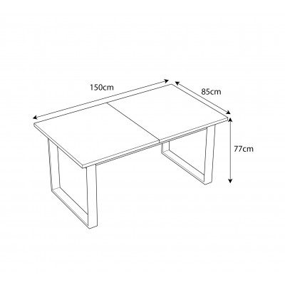Zestaw ART ze stołem rozkładanym 150-198 i 4 krzesłami Zestaw ART ze stołem rozkładanym 150-198 i 4 krzesłami