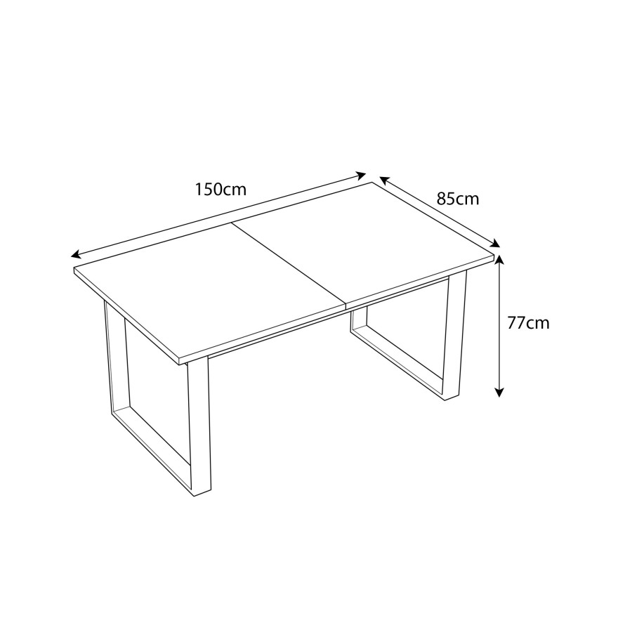Zestaw ART ze stołem rozkładanym 150-198 i 4 krzesłami Zestaw ART ze stołem rozkładanym 150-198 i 4 krzesłami
