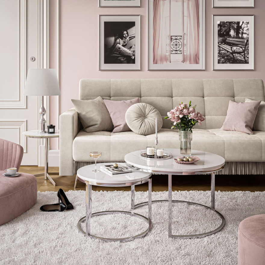 Ława CIRI chrom / czarny połysk