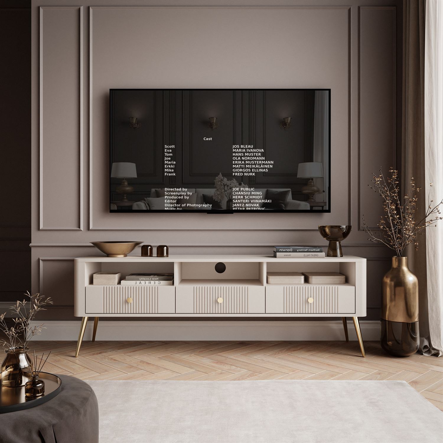 Szafka RTV ELYSIA KASZMIR z szufladami