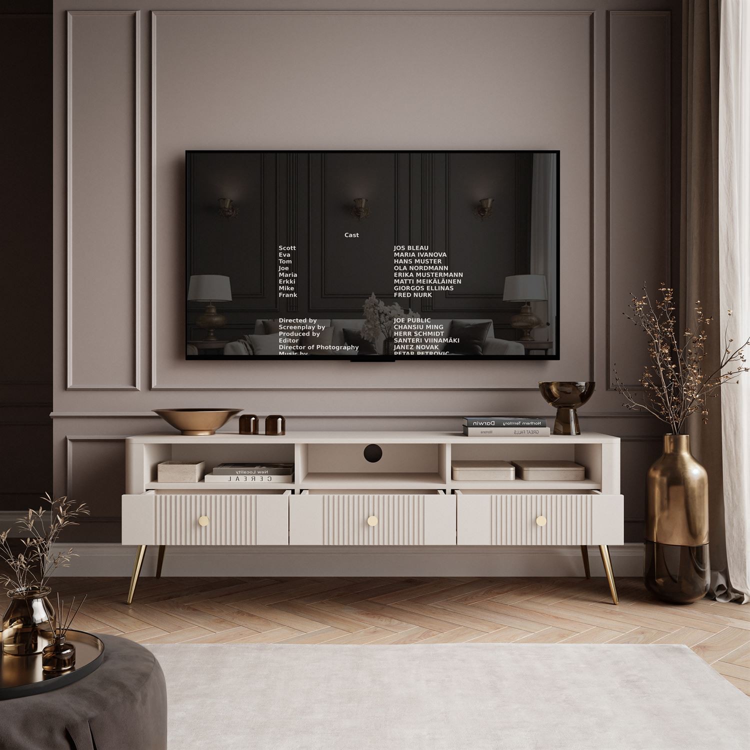 Szafka RTV ELYSIA KASZMIR z szufladami