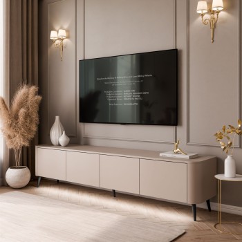 Szafka RTV CELESTE PUSH OPEN z oświetleniem na nóżkach