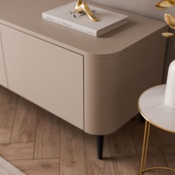 Szafka RTV CELESTE PUSH OPEN z oświetleniem na nóżkach