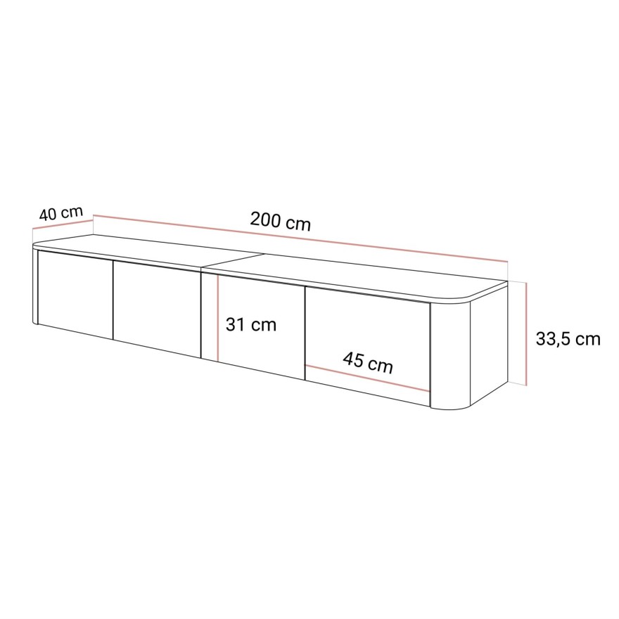 Wisząca szafka RTV CELESTE z oświetleniem LED
