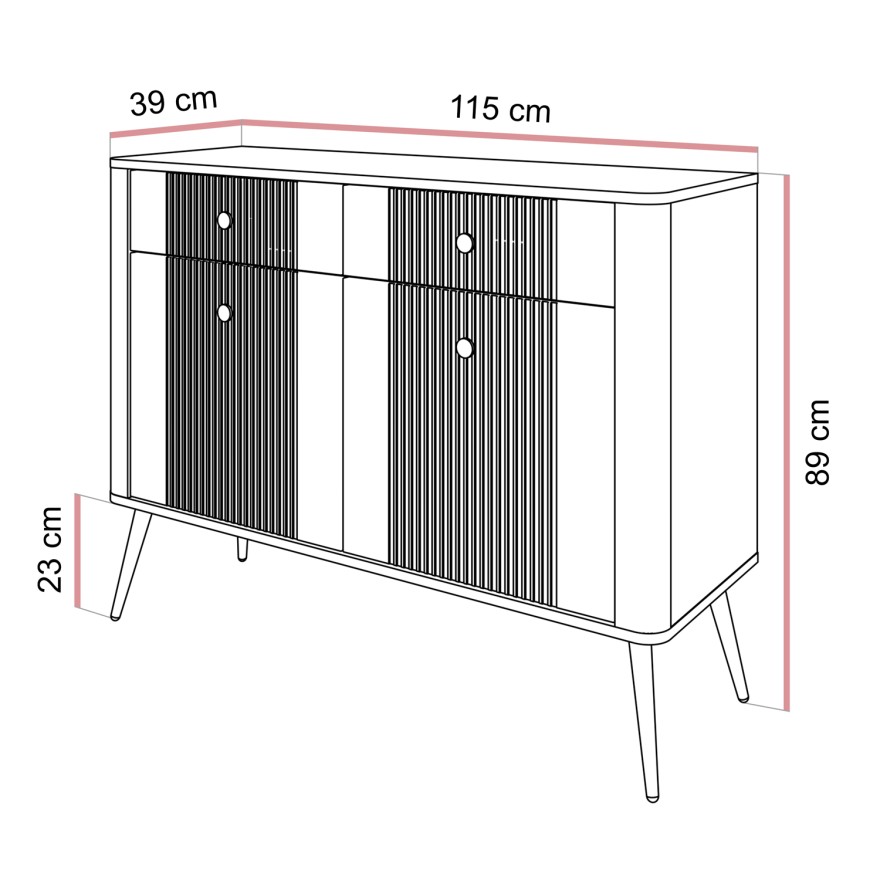 Komoda ELYSIA KASZMIR 2D2S z szufladami