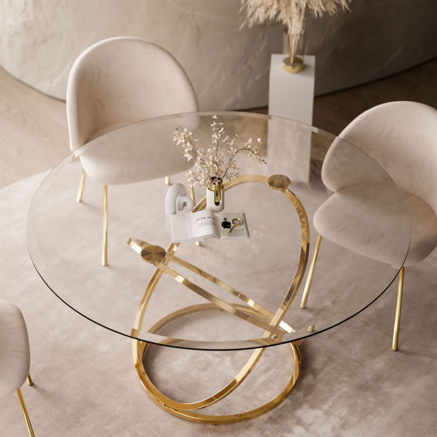 Stół do jadalni BELLE ze szklanym blatem