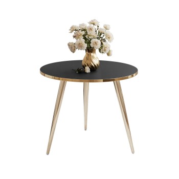 Okrągły stolik kawowy SOLEIL GOLD czarny mat
