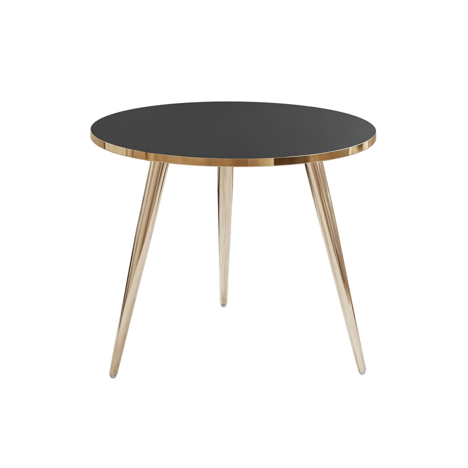 Okrągły stolik kawowy SOLEIL GOLD czarny mat